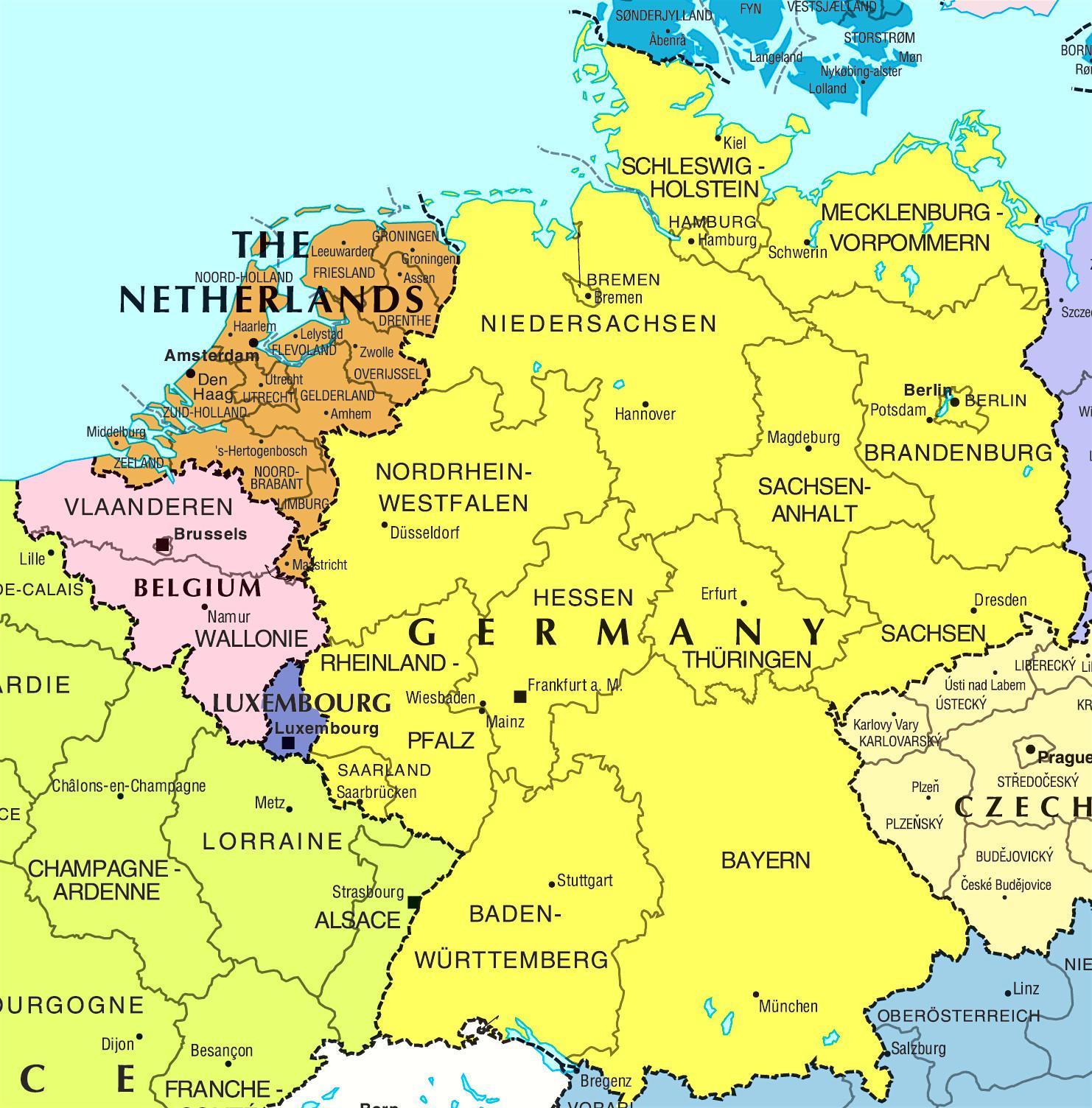 Tyskland kort-billeder - Kort over Tyskland, billeder (i det Vestlige