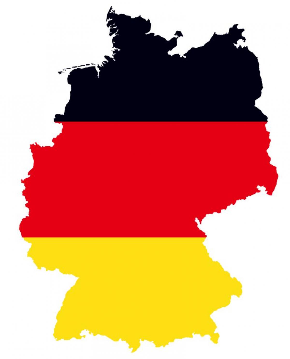 Tyskland kort og flag Kort over Tyskland flag (det Vestlige Europa